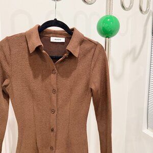 Danielle Guizio collared button up shirt dress size xs